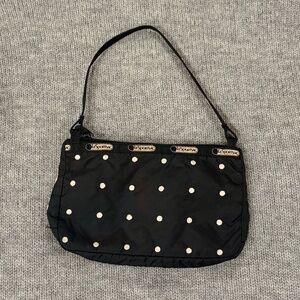 LeSportsac polka dot Mini Shoulder Bag Made in USA embroidered polka dots